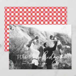 Carte de Noël photo texte blanc Joyeuses Fêtes