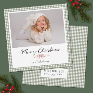 Carte de Noël photo vintage rose Prépa