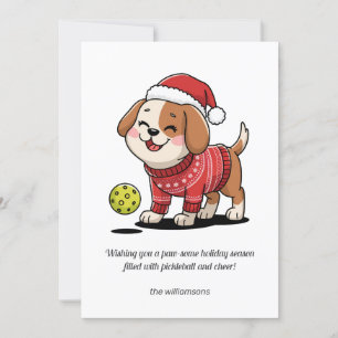 Carte de Noël Pickleball Drôle avec Votre Texte Pe