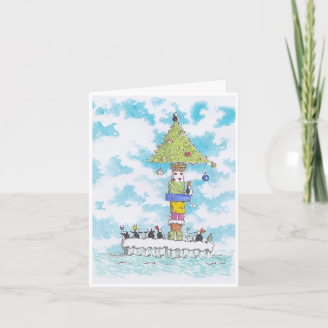 Carte de Noël Pingouin remplie (Devant)