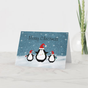 Carte de Noël Pingouins de Noël