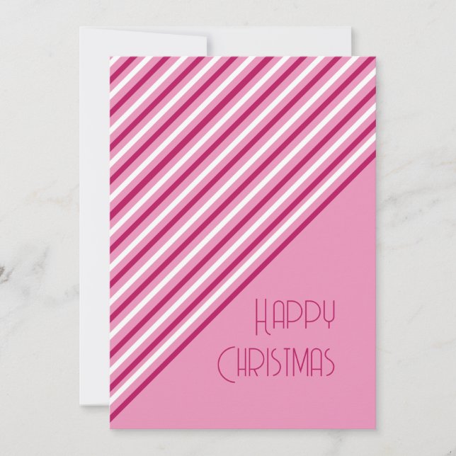 Carte de Noël Pink Peppermenthe moderne (Devant)