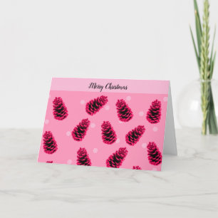 Carte de Noël Pink Pinecones