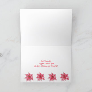Carte de Noël Pink Poinsettia