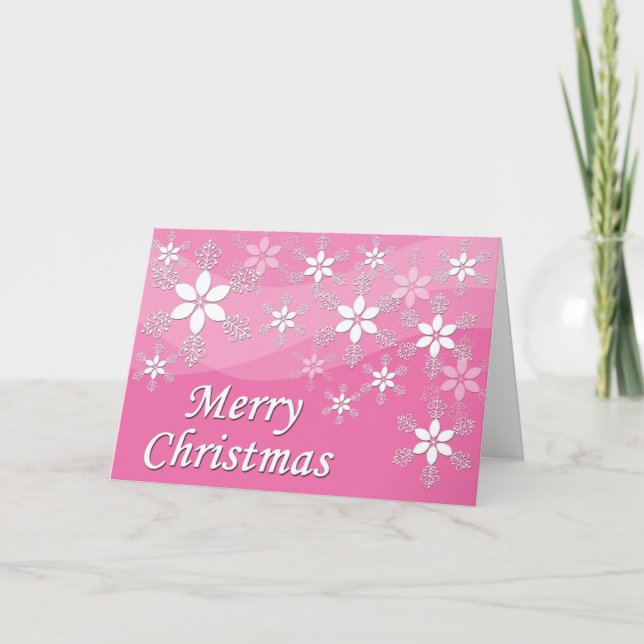 Carte de Noël Pink Snowflon (Devant)