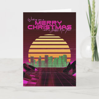 Carte de Noël Pink Synthwave