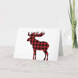Carte de Noël Plaid Moose