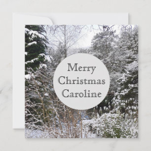 Carte de Noël plat Snowy Trees