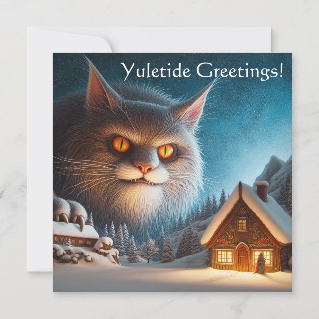 Carte de Noël plat Yule Cat (Devant)