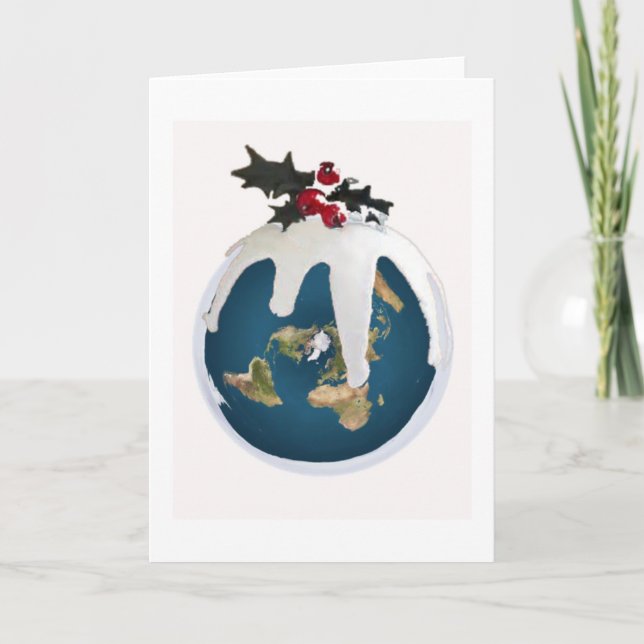 Carte de Noël plate de la terre (Devant)