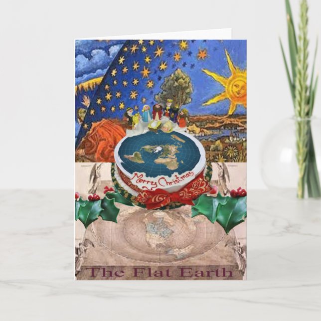 Carte de Noël plate de la terre (Devant)