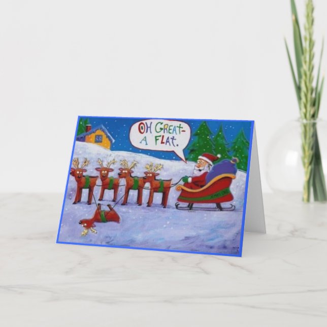 Carte de Noël plate de renne (Devant)