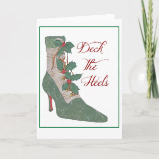 Carte de Noël. Plate-forme les talons. Botte de
