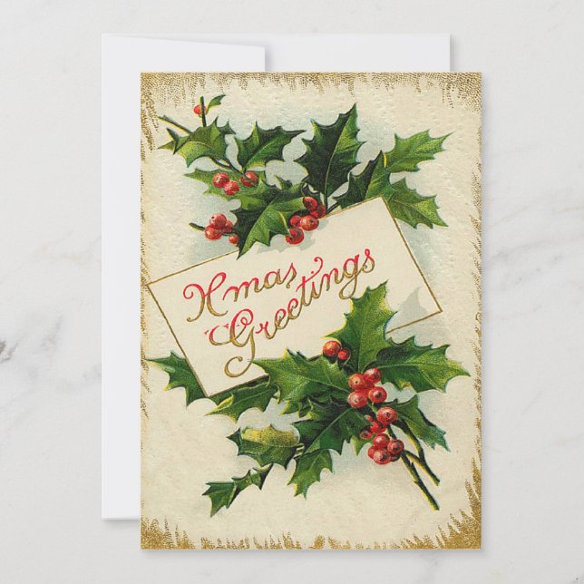 Carte de Noël plate XMas victorienne (Devant)