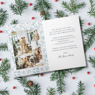 Carte de Noël pliable vintage oiseau et pinéas 