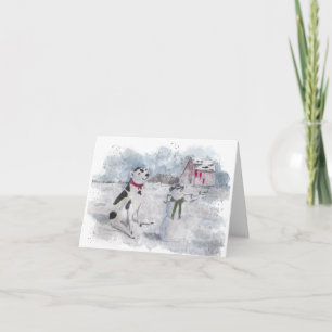 Carte de Noël pliée Cowboy Snowman