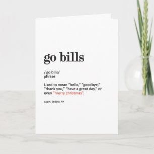 Carte de Noël pliée "Go Bills" 5" x 7"