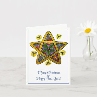 Carte de Noël pliée imprimée à partir d'art origin