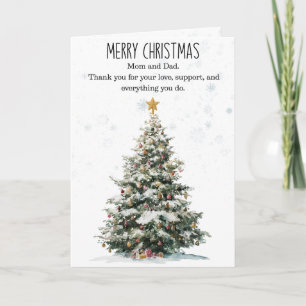 Carte de Noël pliée pour maman et papa