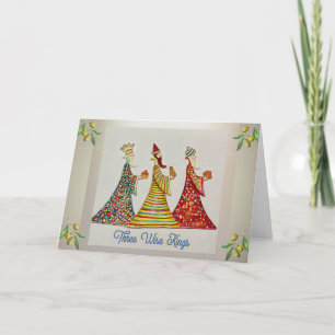Carte de Noël pliée Trois Rois Sages