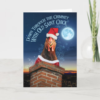 Carte de Noël pliée - Vieux Saint Chick