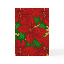 Carte de Noël Poinsetta Bouquet