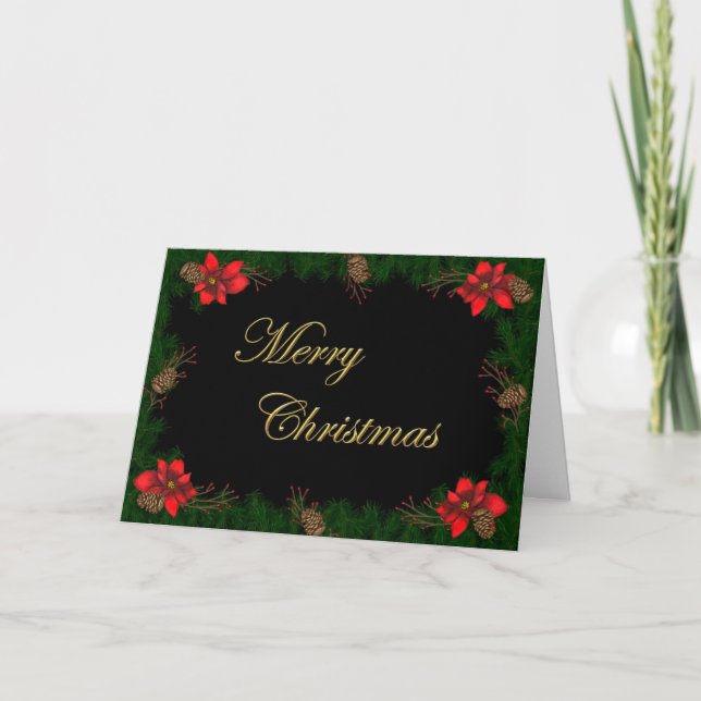 Carte de Noël Poinsettia (Devant)