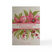 Carte de Noël Poinsettia