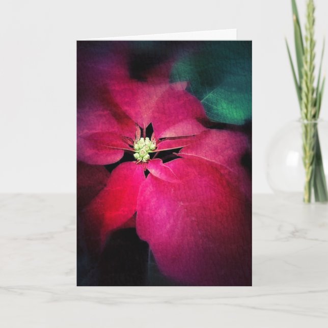 Carte de Noël Poinsettia artistique (Devant)