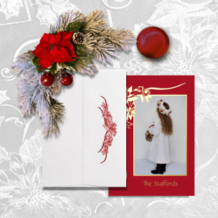 Carte de Noël Poinsettia Joy Foil