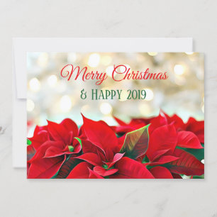 Carte de Noël Poinsettia personnalisée