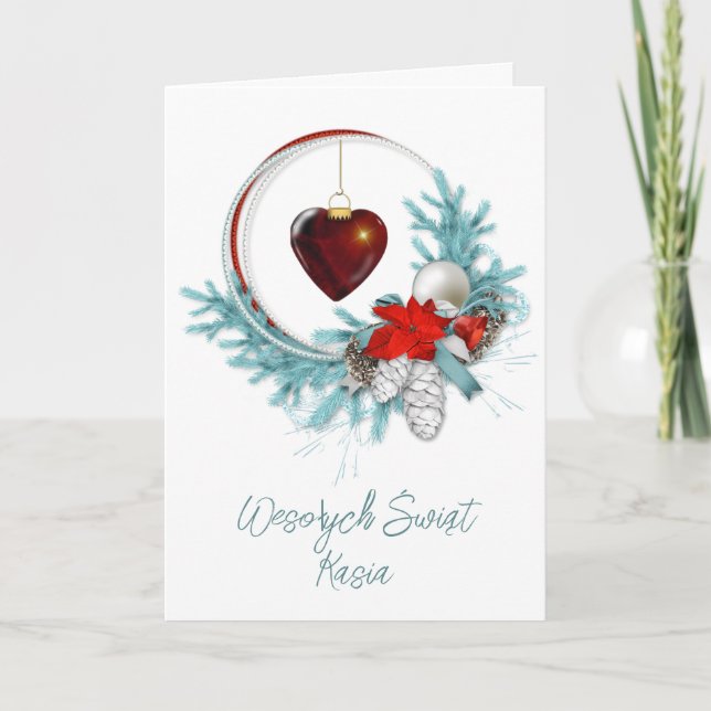 Carte de Noël polonaise personnalisée (Devant)