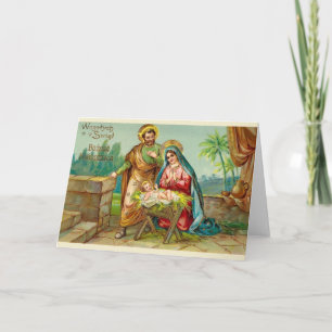 Carte de Noël polonaise religieuse vintage