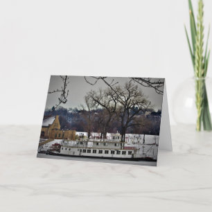 Carte de Noël "Port de St. Paul Riverboat"