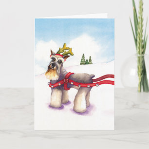 Carte de Noël pour Amoureux des chiens - Schnauzer