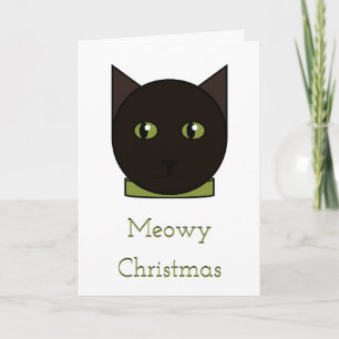 Carte de Noël pour chat noir