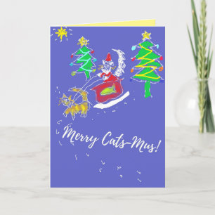 Carte de Noël pour chats et souris