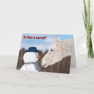 Carte de Noël pour Cheval et Snowman's Nose