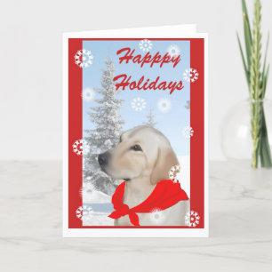 Carte de Noël pour chien de laboratoire jaune