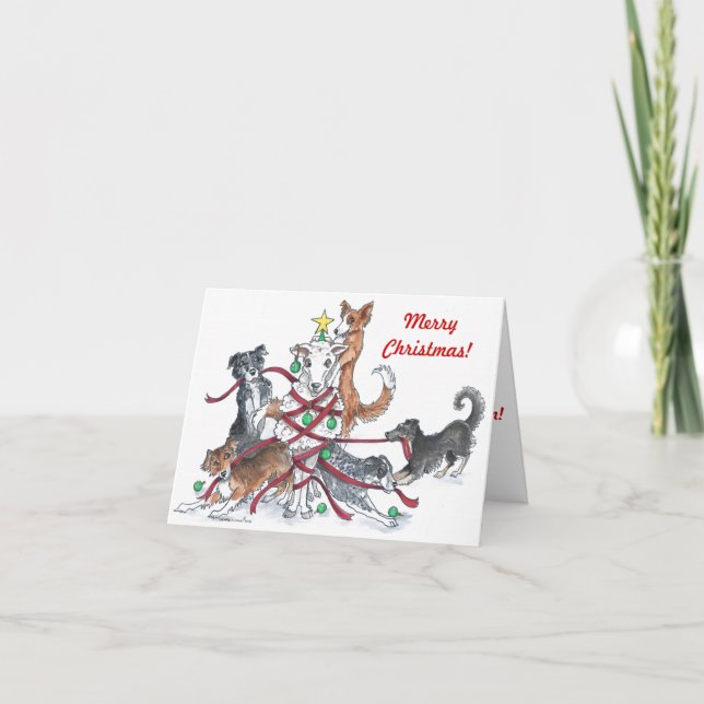 Carte de Noël pour chien de mouton (Devant)