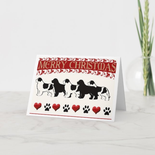 Carte de Noël pour chien de Terre-Neuve (Devant)
