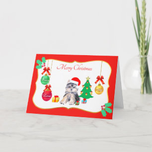 Carte de Noël pour chien Yorkshire Terrier