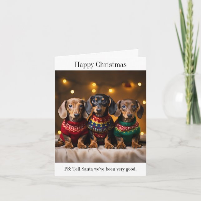 Carte de Noël pour Chipots Dachshund (Devant)
