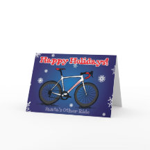 Carte de Noël pour des cyclistes