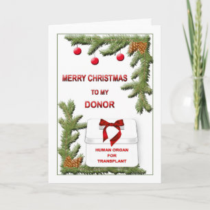 Carte de Noël pour donneur d'organe