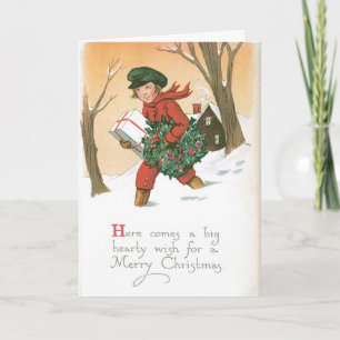 Carte de Noël pour enfants adorable Conception Vin