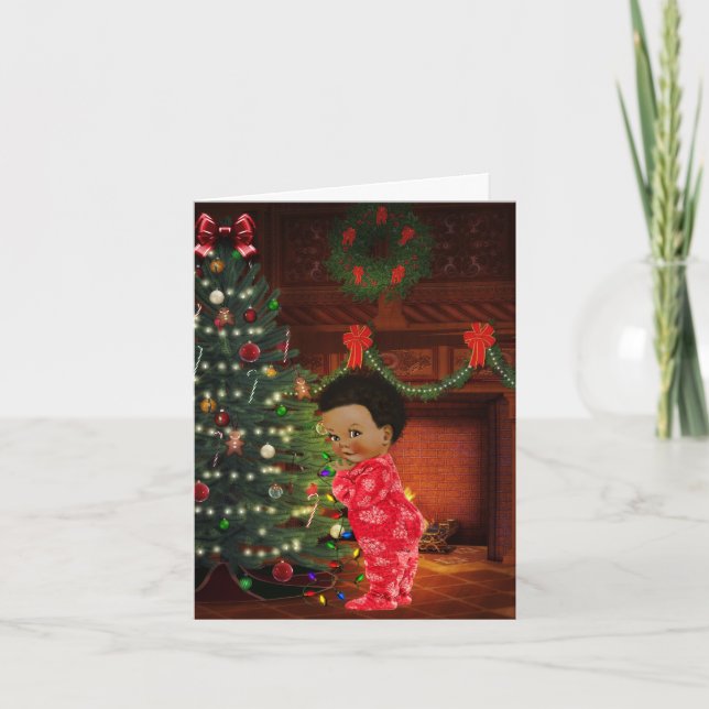Carte de Noël pour enfants afro-américains (Devant)