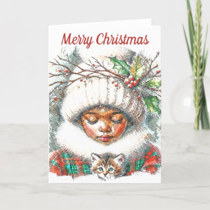 Carte de Noël pour enfants afro-américains