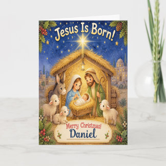 Carte de Noël pour enfants avec coloriage de la Na