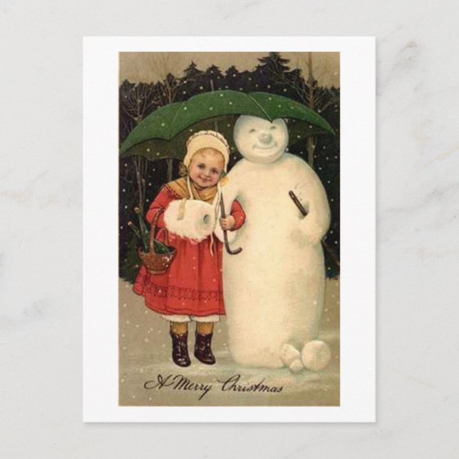 Carte de Noël pour enfants et neiges (Devant)